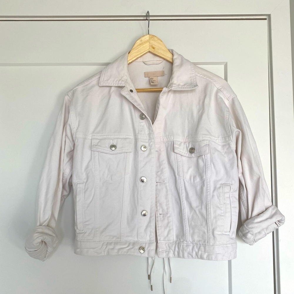 H&M White Demin Jacket